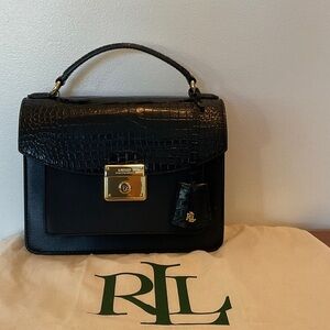 Ralph Lauren Croc embossed Shoulder Bag